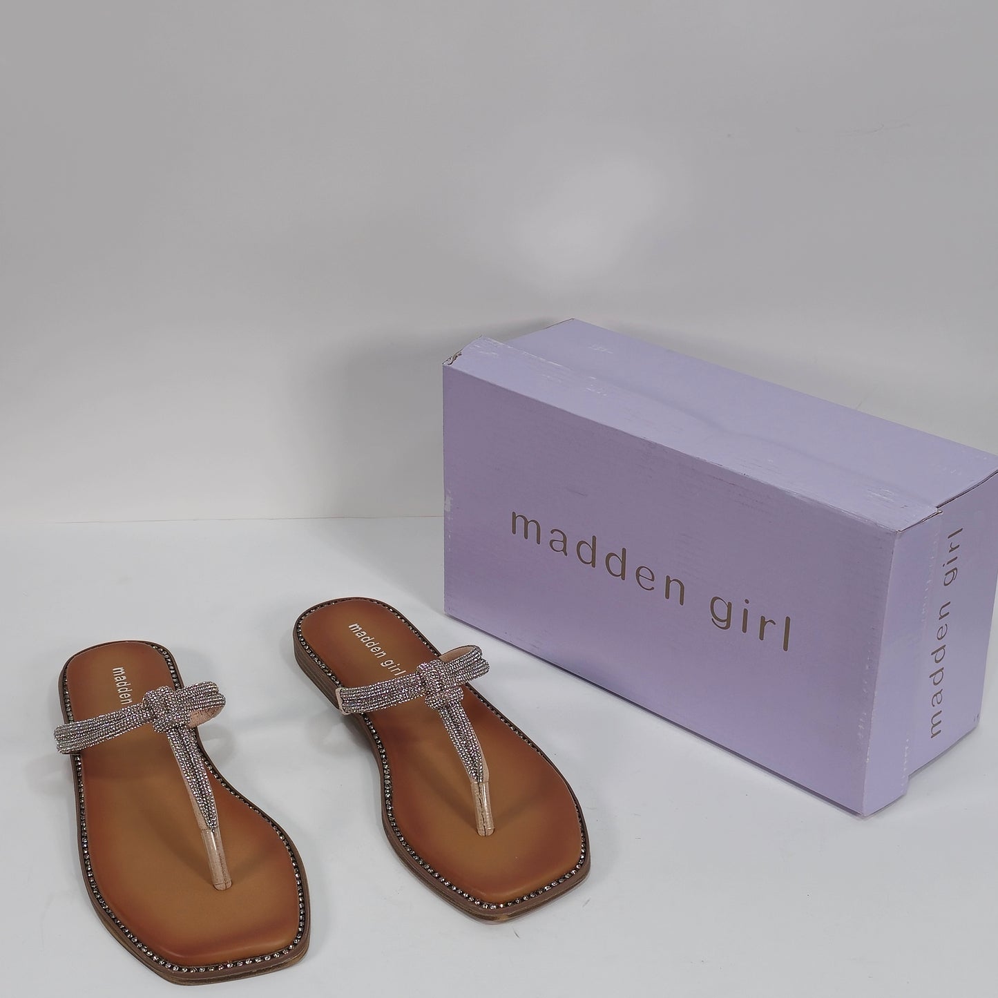 MADDEN GIRL Hollis T-Strap Knotted Rhinestone Sandals