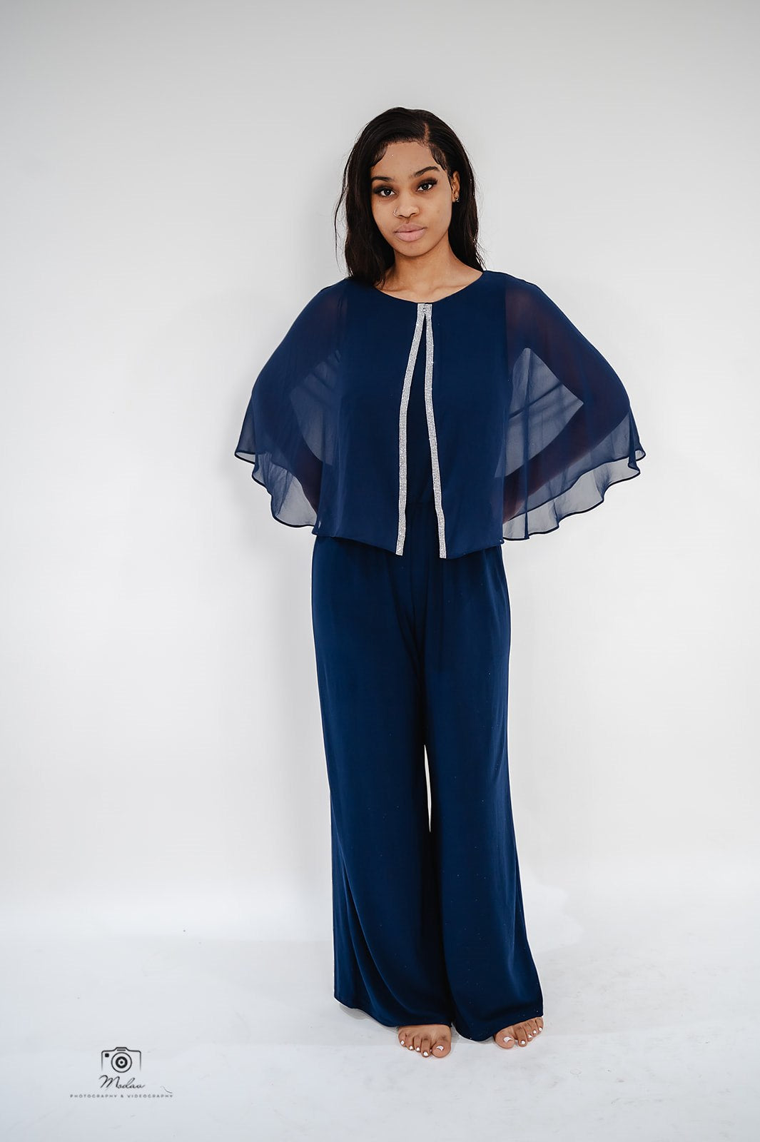 MSK Womens Chiffon Embellished Jumpsuit