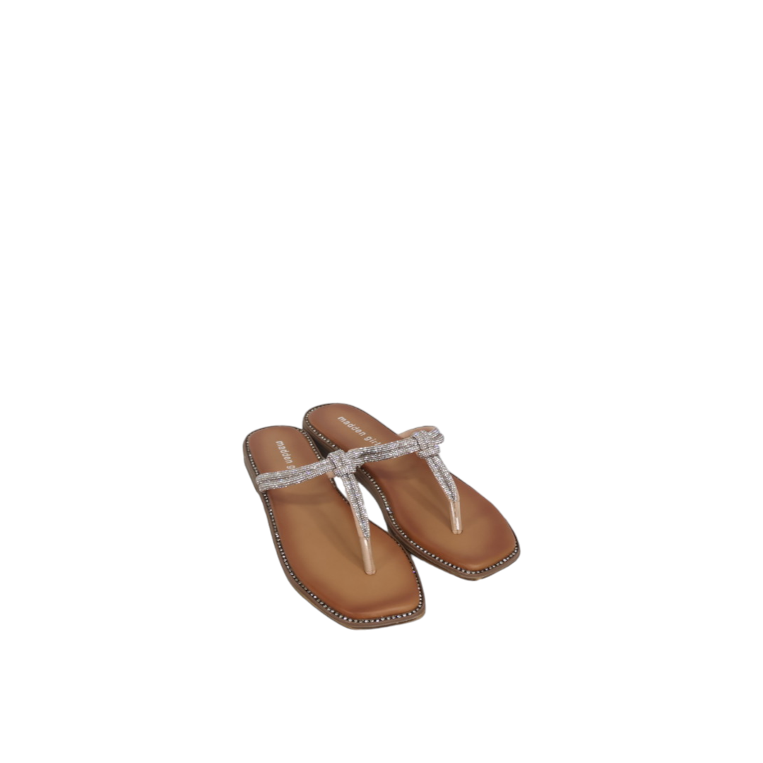 MADDEN GIRL Hollis T-Strap Knotted Rhinestone Sandals
