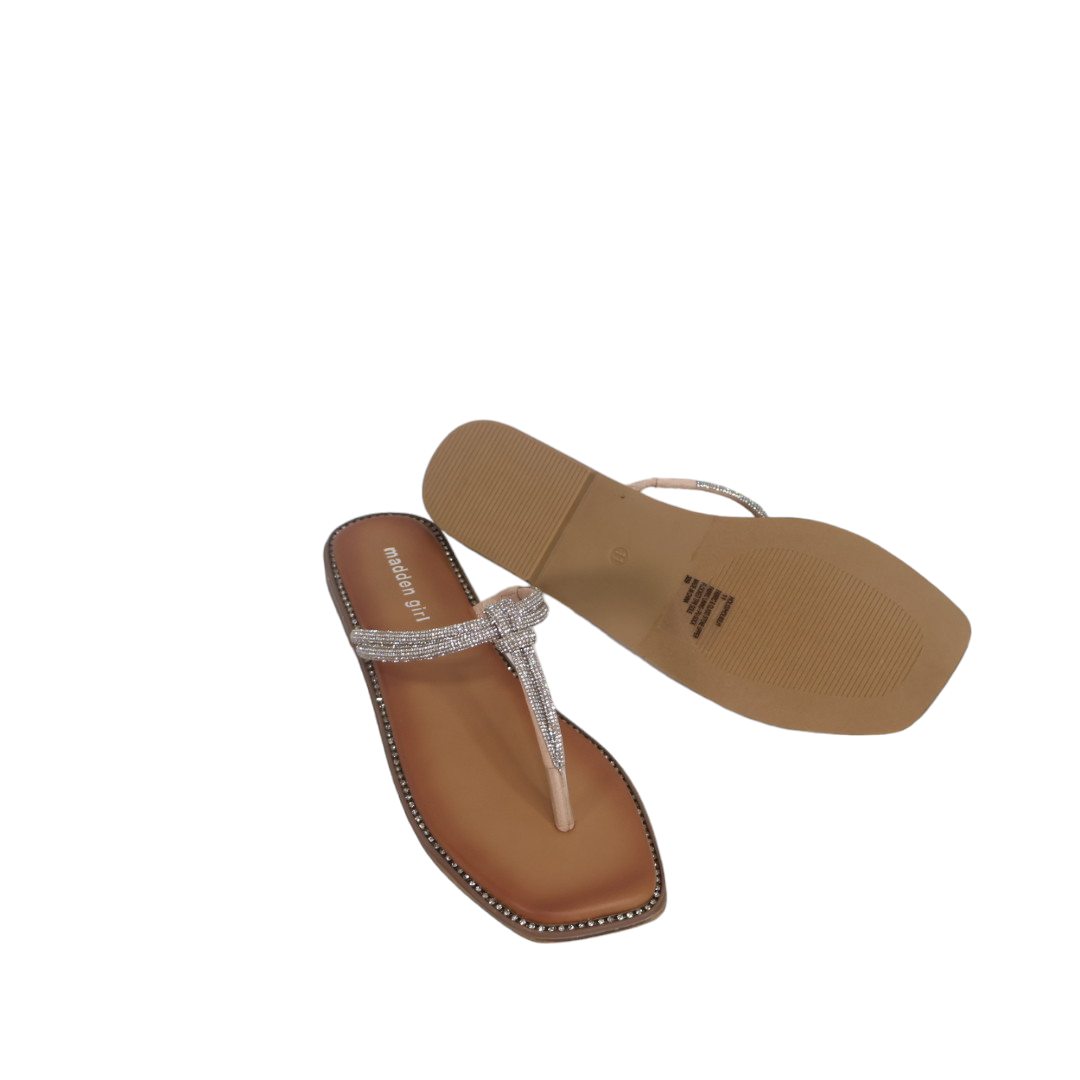 MADDEN GIRL Hollis T-Strap Knotted Rhinestone Sandals