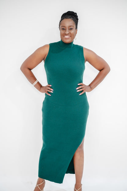 Rachel Roy Womens Mock Neck Midi Sweaterdress
