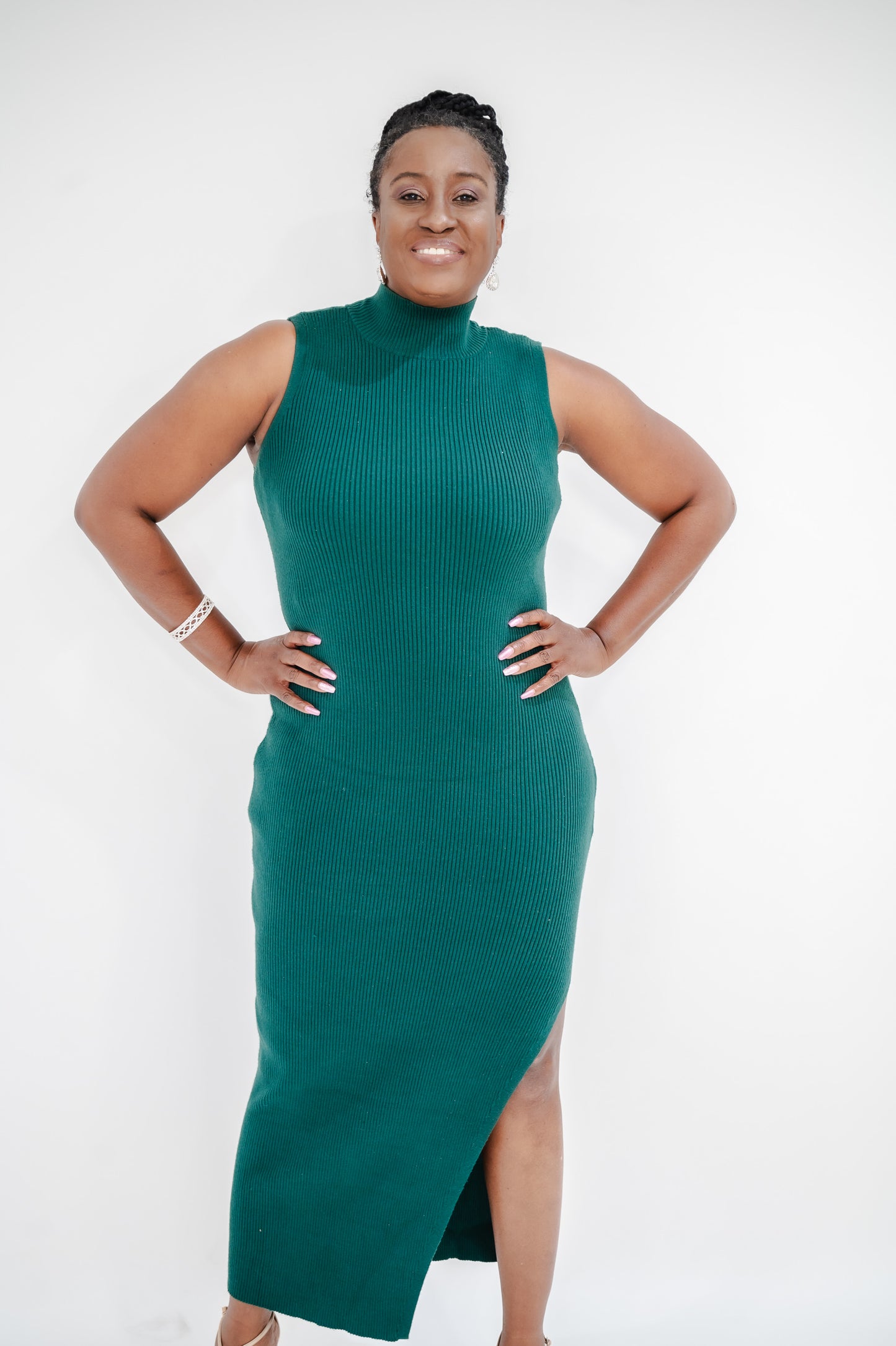 Rachel Roy Womens Mock Neck Midi Sweaterdress
