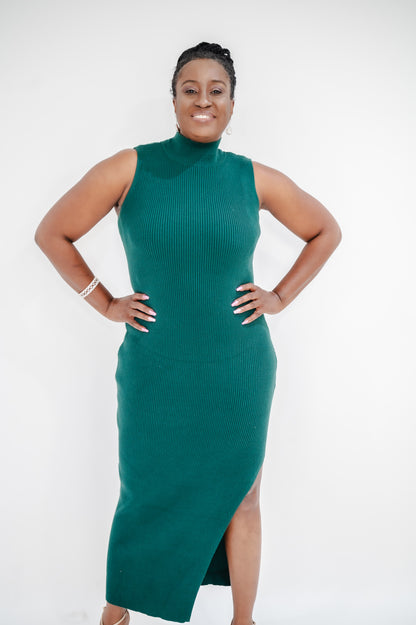 Rachel Roy Womens Mock Neck Midi Sweaterdress